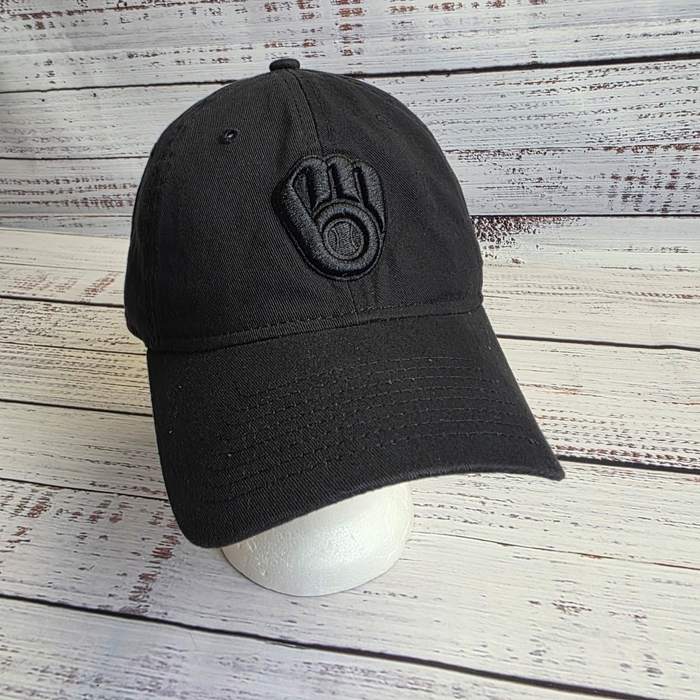 New Era 9TWENTY Milwaukee Brewers Women Black Baseball Cap Hat Adjustable Cotton
